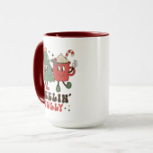 Feelin' Jolly Feestdagen met Kerstmis Funny Retro Mok (Voorkant links)