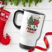 Feelin' Jolly Feestdagen met Kerstmis Funny Retro Reisbeker