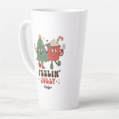Feelin' Jolly Feestdagen met kerstmis Latte Mok (Linkerhoek)
