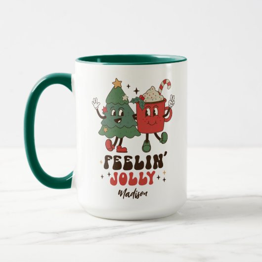 Feelin' Jolly Feestdagen met kerstmis Mok (Links)
