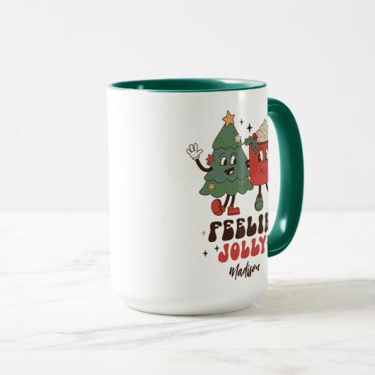 Feelin' Jolly Feestdagen met kerstmis Mok (Voorkant rechts)