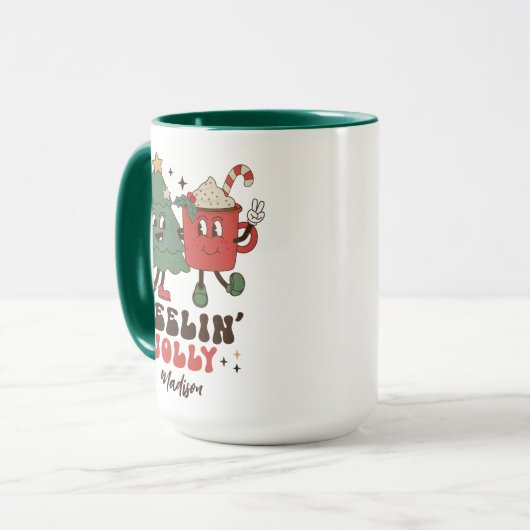 Feelin' Jolly Feestdagen met kerstmis Mok (Voorkant links)