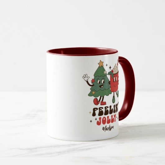 Feelin' Jolly Feestdagen met kerstmis Mok (Voorkant rechts)