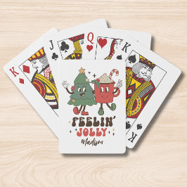 Feelin' Jolly Feestdagen met kerstmis Pokerkaarten