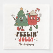 Feelin' Jolly Feestdagen met kerstmis Servet (Voorkant)