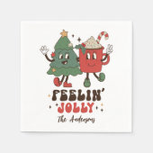 Feelin' Jolly Feestdagen met kerstmis Servet (Voorkant)