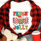 Feelin' Jolly Retro kerstvibes Tri-Blend Shirt