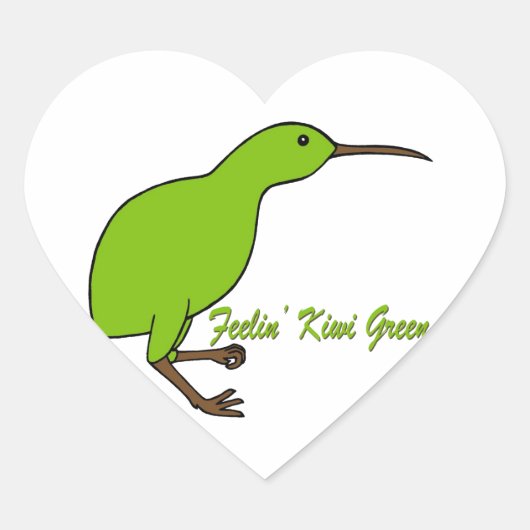 Feelin' Kiwi Green Hart Sticker (Voorkant)