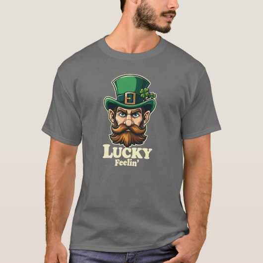 Feelin' Lucky Leprechaun St. Patrick's Day T-shirt (Voorkant)
