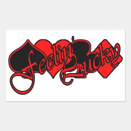 Feelin' Lucky Rechthoekige Sticker (Voorkant)