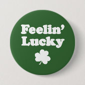 Feelin' Lucky Shamrock Ronde Button 7,6 Cm (Voorkant)