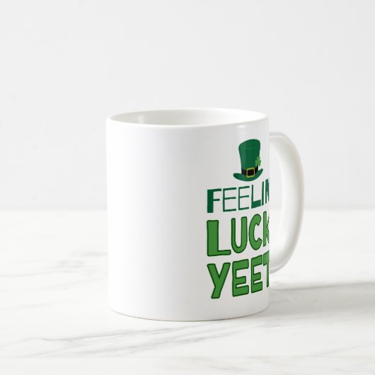 Feelin' Luckyeet Saint Patrick's Day Koffiemok (Voorkant rechts)