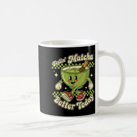 Feelin’ Matcha Better Today Kawaii Cute Boba Bubbl Koffiemok (Rechts)