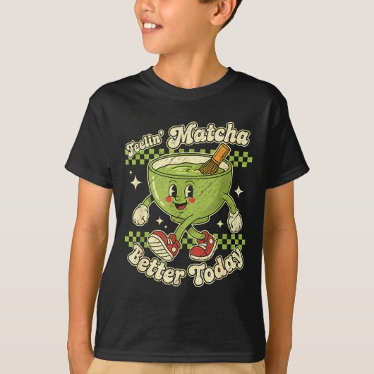 Feelin’ Matcha Better Today Kawaii Cute Boba Bubbl T-shirt (Voorkant)