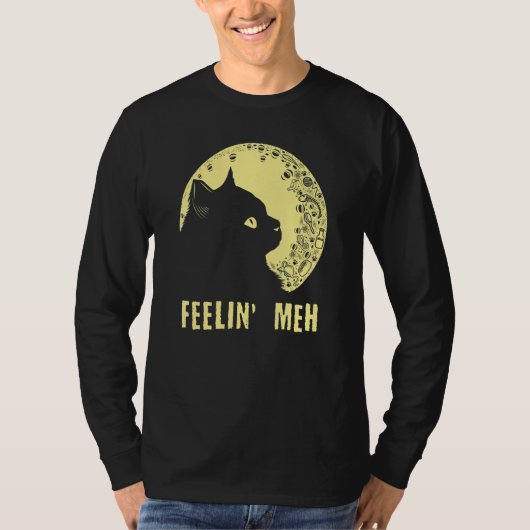 Feelin' Meh Cat  Lazy Kitten Inactive Introvert T-shirt (Voorkant)