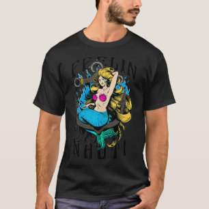 Feelin Nauti Mermaid Anchor Waves Feeling Nauti T-shirt