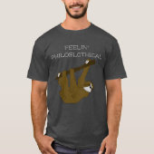 Feelin' Philoslothical, sloth + filosofie pun T-shirt (Voorkant)