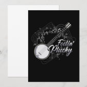 Feelin Plucky Banjo Bluegrass Country Music Gift Kaart (Voorkant / Achterkant)