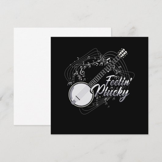 Feelin Plucky Banjo Bluegrass Country Music Gift Kaart (Voorkant / Achterkant)