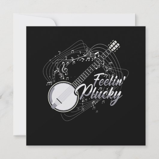 Feelin Plucky Banjo Bluegrass Country Music Gift Kaart (Voorkant)