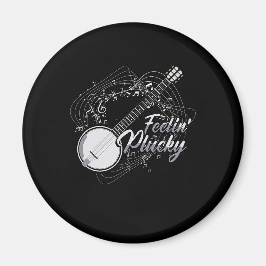 Feelin Plucky Banjo Bluegrass Country Music Gift Magneet (Voorkant)