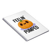 Feelin Pumped Funny Pumpkin Pun Notitieboek (Rechterzijde)