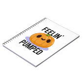 Feelin Pumped Funny Pumpkin Pun Notitieboek (Linkerzijde)