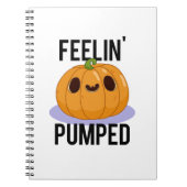 Feelin Pumped Funny Pumpkin Pun Notitieboek (Voorkant)