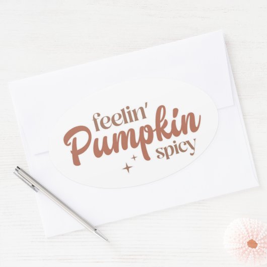 Feelin' Pumpkin Spicy Ovale Sticker (Envelop)