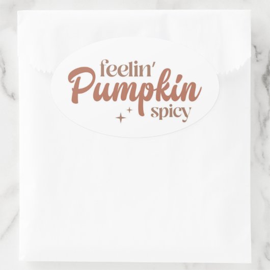 Feelin' Pumpkin Spicy Ovale Sticker (Tas)