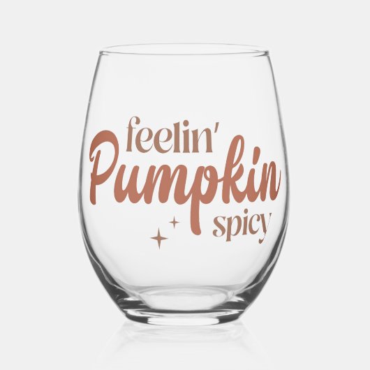 Feelin' Pumpkin Spicy Wijnglas Zonder Voet (Voorkant)