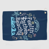 Feelin’ Rather Beachy Add Jouw naam Sassy Summer Golfhanddoek (Horizontaal)