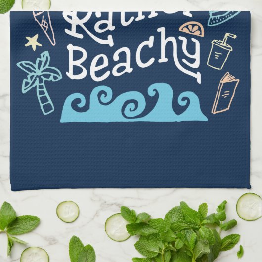 Feelin’ Rather Beachy Add Jouw naam Sassy Summer Theedoek (Gevouwen)