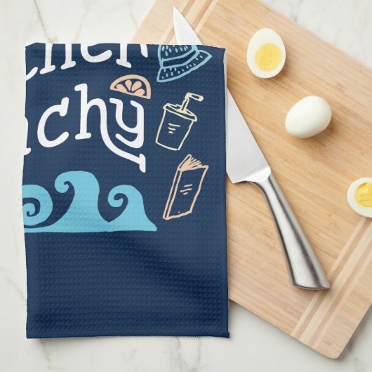 Feelin’ Rather Beachy Add Jouw naam Sassy Summer Theedoek (Quarter Fold)