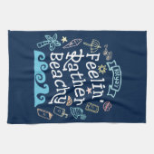 Feelin’ Rather Beachy Add Jouw naam Sassy Summer Theedoek (Horizontaal)