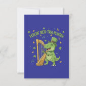 Feelin' Rex-tra Plucky Funny St. Patrick's Day Bedankkaart (Voorkant)