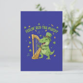 Feelin' Rex-tra Plucky Funny St. Patrick's Day Bedankkaart (Staand voorkant)