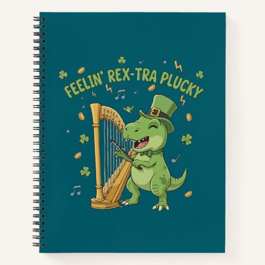 Feelin' Rex-tra Plucky Funny St. Patrick's Day Notitieboek (Voorkant)