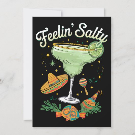 Feelin' Salty Margarita Funny Cinco De Mayo Kaart (Voorkant)