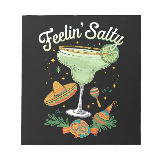 Feelin' Salty Margarita Funny Cinco De Mayo Notitieblok (Voorkant)