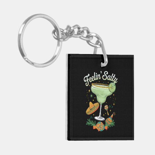 Feelin' Salty Margarita Funny Cinco De Mayo Sleutelhanger (Voorkant Links)