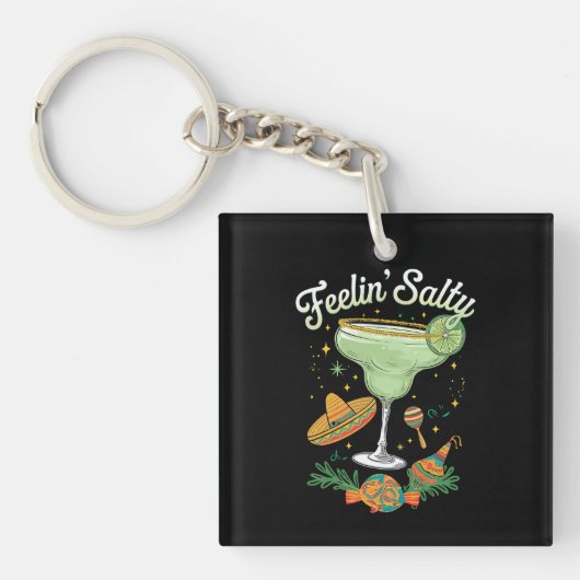 Feelin' Salty Margarita Funny Cinco De Mayo Sleutelhanger (Voorkant)
