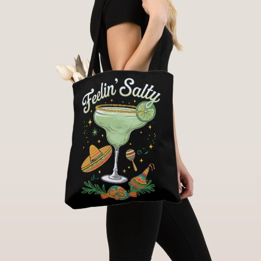 Feelin' Salty Margarita Funny Cinco De Mayo Tote Bag (Dichtbij)
