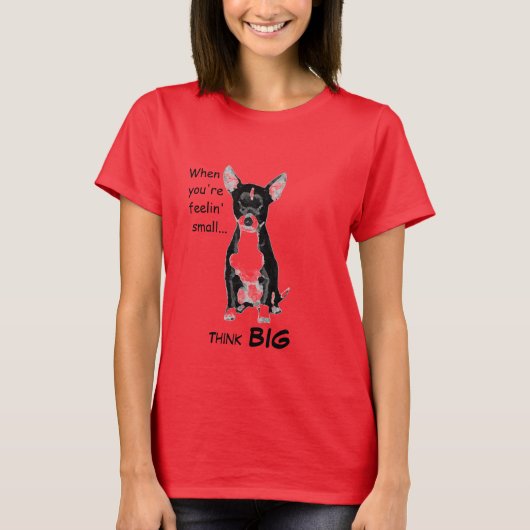 Feelin' Small Chihuahua Ringer T-shirt (Voorkant)