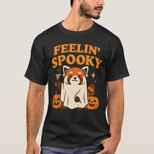Feelin’ Spooky Red Panda Halloween T-shirt (Voorkant)