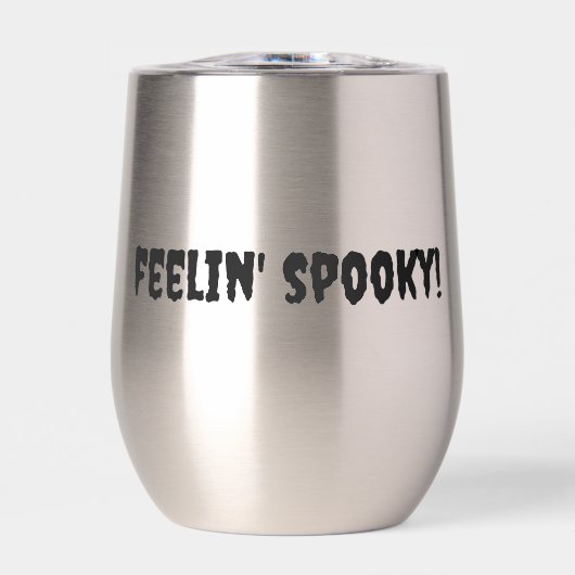 FEELIN’ SPOOKY Stemless Wine Tumbler, (Voorkant)