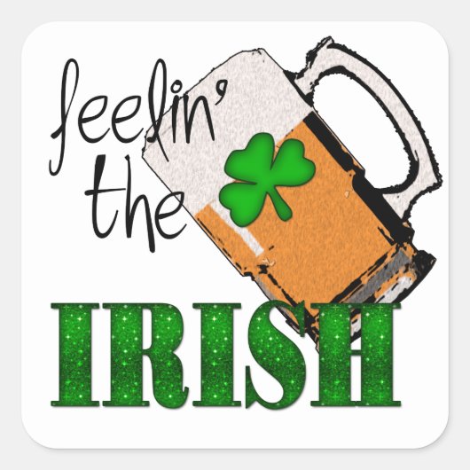 Feelin' The Irish FTIX Vierkante Sticker (Voorkant)