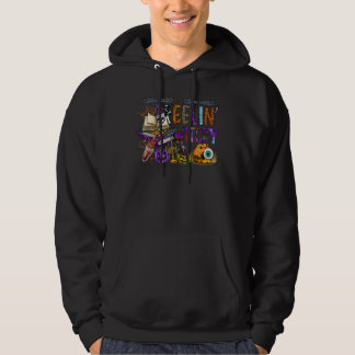 Feelin Witchy  Halloween Spooky Pumpkin Trick Or T Hoodie