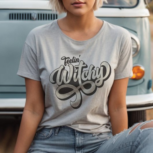 Feelin' Witchy Retro Style Custom Kleuren T-Shirt