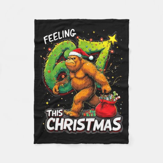 Feeling 67 Funny Christmas Bigfoot Holiday  Fleece Deken (Voorkant)